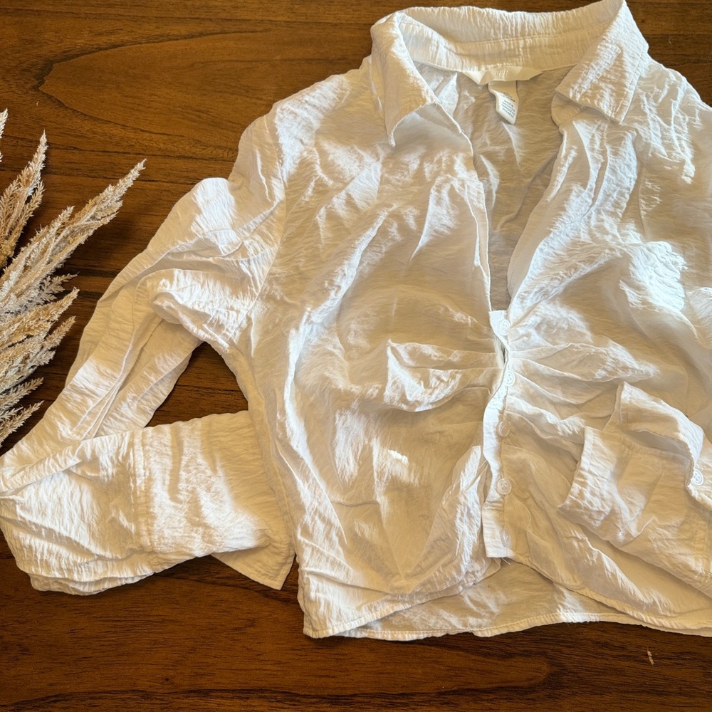 Small cropped button up